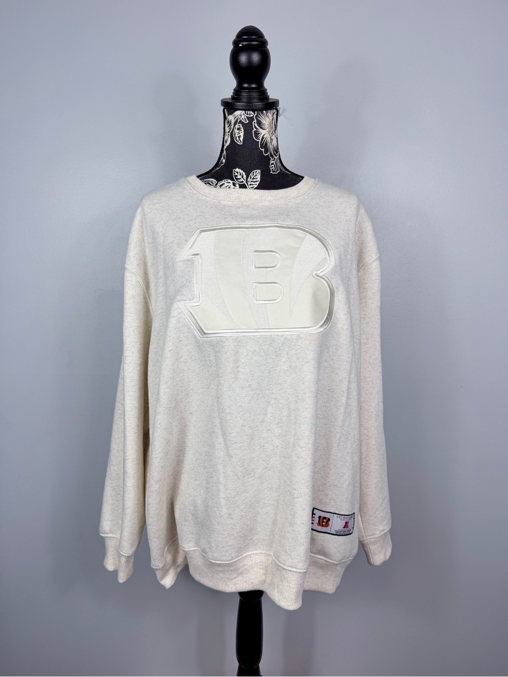 NFL Ultra Game beige Cincinnati Bengals oversized crewneck sweater size XL